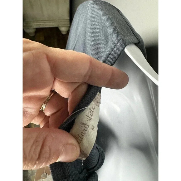 Altar’d State Size M Mini Fit Flare Dress Long Sleeve CUTOUT BACK Light Gray - Picture 7 of 11